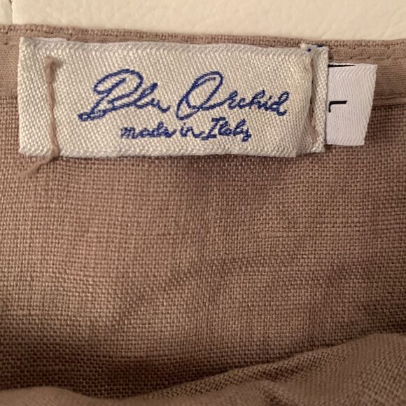 Blue Orchid Linen Dress Made in Italy Size L - Picture 7 of 8